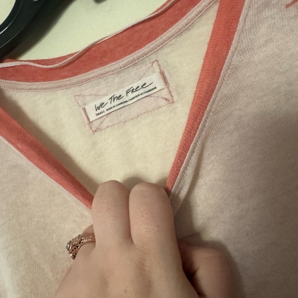 We The Free Coral and Maroon Long Sleeve Top - Picture 3 of 4